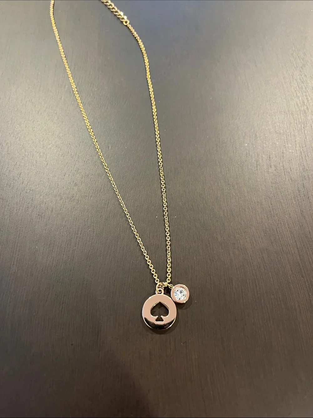 Rose Gold Kate Spade Pendant Necklace with Crystal Accent